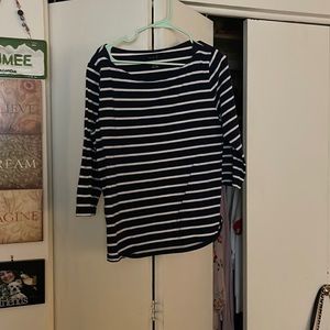 Boat neck striped shirt